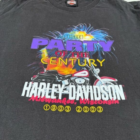 Vintage Harley Davidson 2003 Party of the Century Long Sleeve Tee T Shirt - Picture 3 of 6